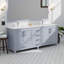 Meuble-lavabo double bleu marine l 84 po x P 22 po, comptoir en marbre de Carrare et miroirs 34 po-2085769228