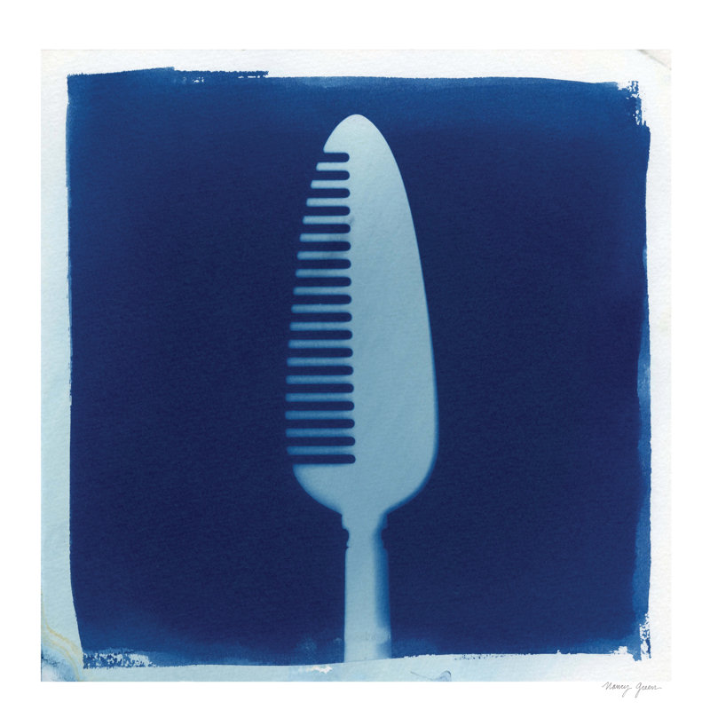 Photographie «Cyanype Kitchen I» par Nancy Green, H 20 po x l 20 po, Toile tendue