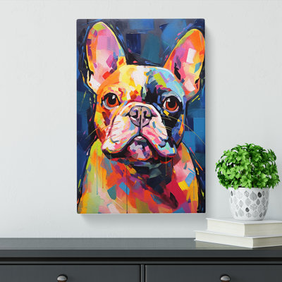 French Bulldog Expressionism No.2 - Wrapped Canvas