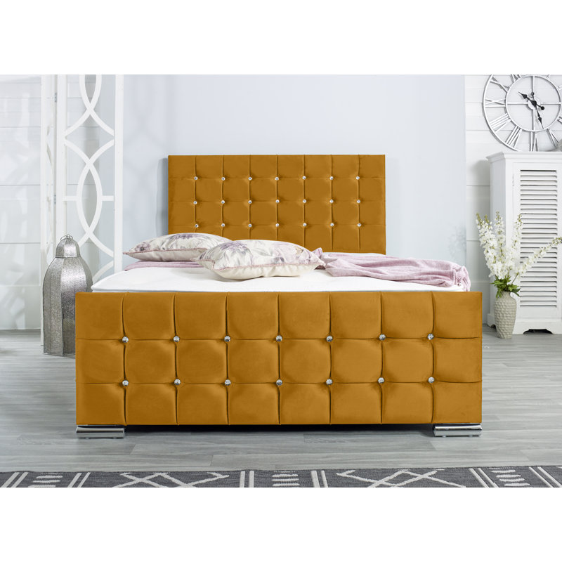 Lexington Upholstered Bed Frame, Small Double (4'), Mustard
