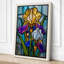 Iris in Stained Glass Botanical - Wrapped Canvas-1253312631-1253312632