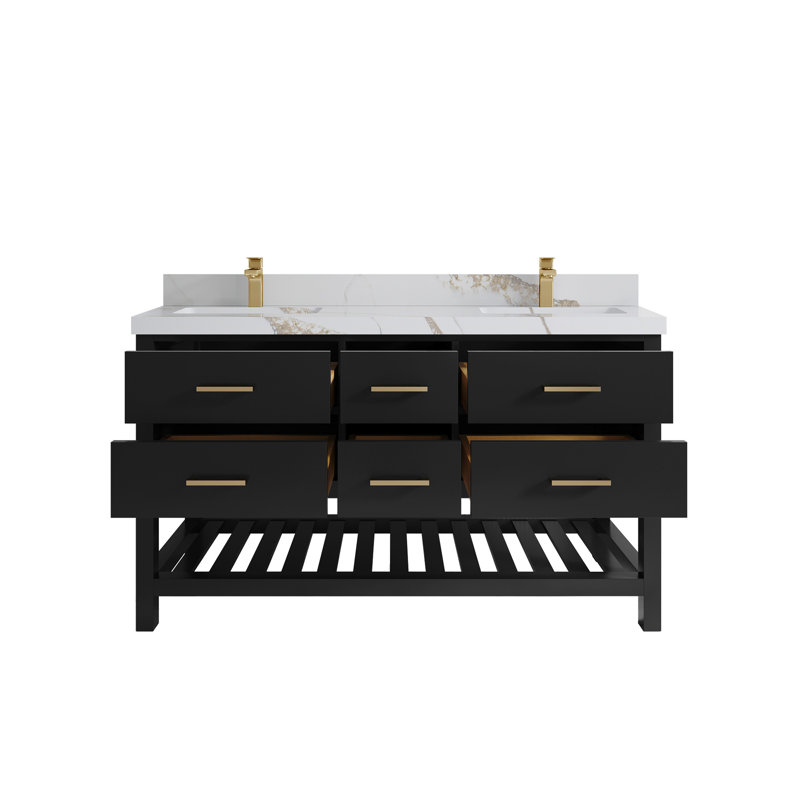 Parker 60 po X P 22 po De salle de bain, Or Calacatta