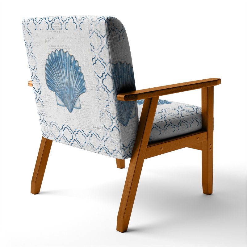 Fauteuil d'appoint rembourré nautique et côtier Genetta, Accoudoirs carrés bruns