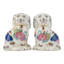 Small Tobacco Leaf Staffordshire Style Dog Figurines Pair