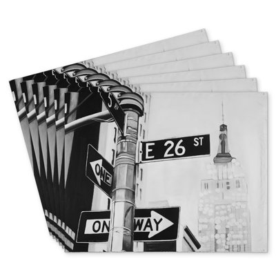 New York City Street Signs Polyester Roksanda Set of 6 Decor