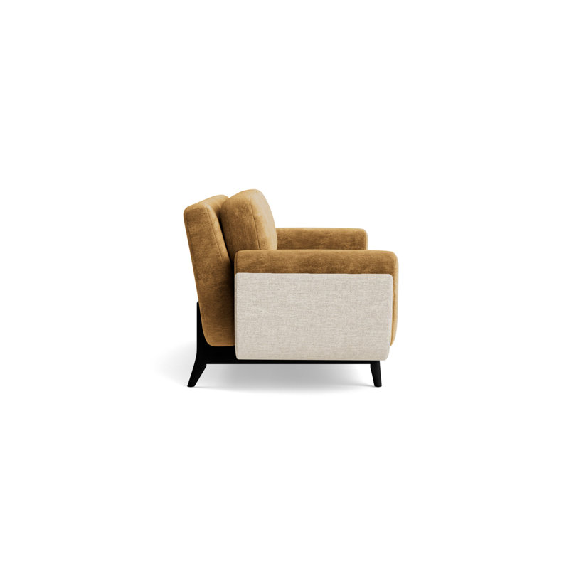 Regatta 100 Sofa, Vintage Chenille-Bronze/Textured Slub Weave-Toffee, Black