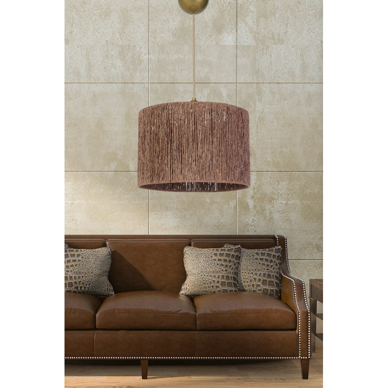 Élégant lustre brun avec corps en plastique, 7,9 po x 11,8 po | Comprend un capuchon en coton et un câble réglable (jusqu'à 23,6 pouces) | Douille E27, 40 W maximum | Luminaire élégant pour les espaces de vie modernes et les salles à manger