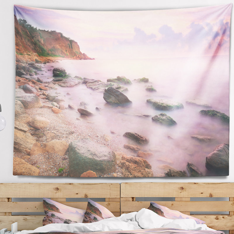 Tapisserie «Seashore Sunset» sur la mer, H 78 po x l 92 po