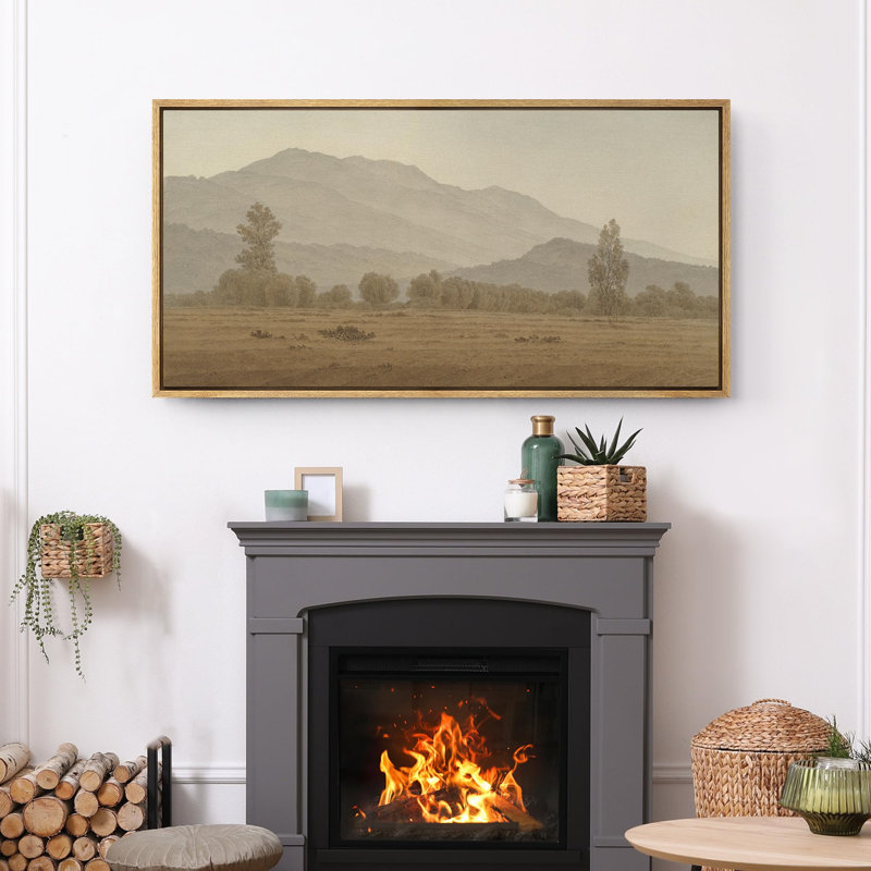 «Misty Mountain Landscape Tranquil Nature Scenery», reproduction d'art sur toile, H 30 po x l 60 po, Naturel