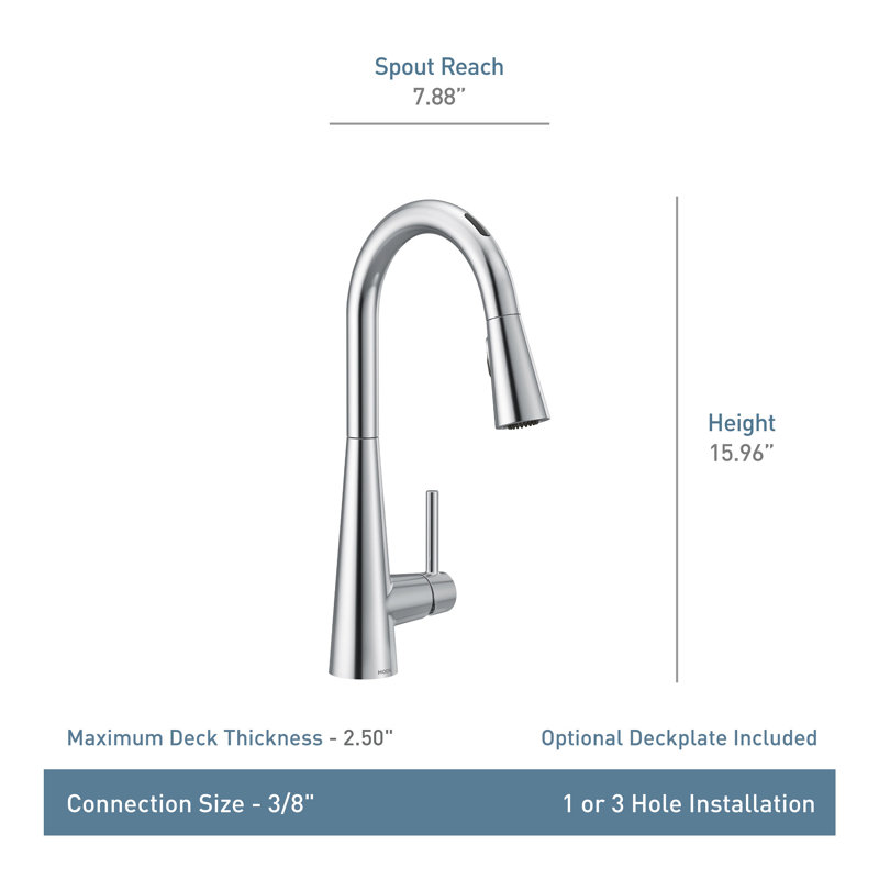 Robinet de cuisine Sleek Smart Touchless, Noir métallique