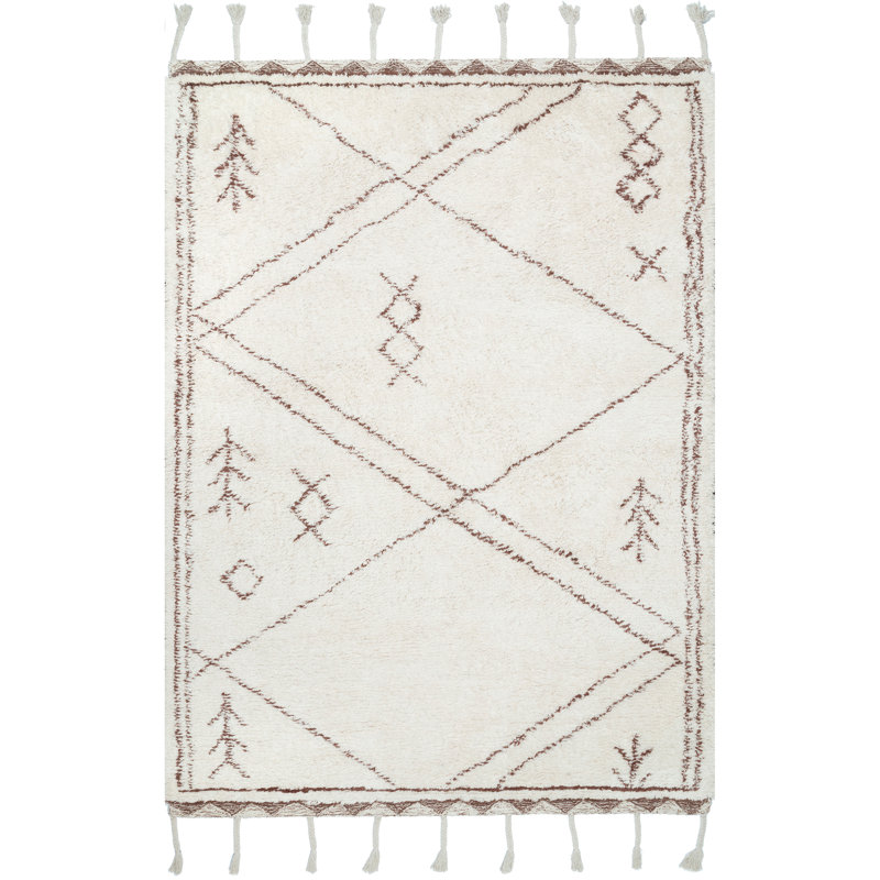  Tapis à pampilles en laine Prima, Rectangle de 5 pi x 8 pi
