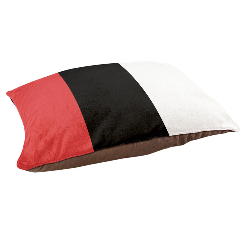 Oreiller Maryland, Très grand (l 50 po x P 40 po x H 7 po), Rouge / milieu noir