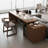 Light Walnut Color Rectangular Solid Wood with 3 drawers desk-454989076