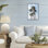 «Blue Tropics Palm Scene», estampe numérique, design par Natalie Carpentieri