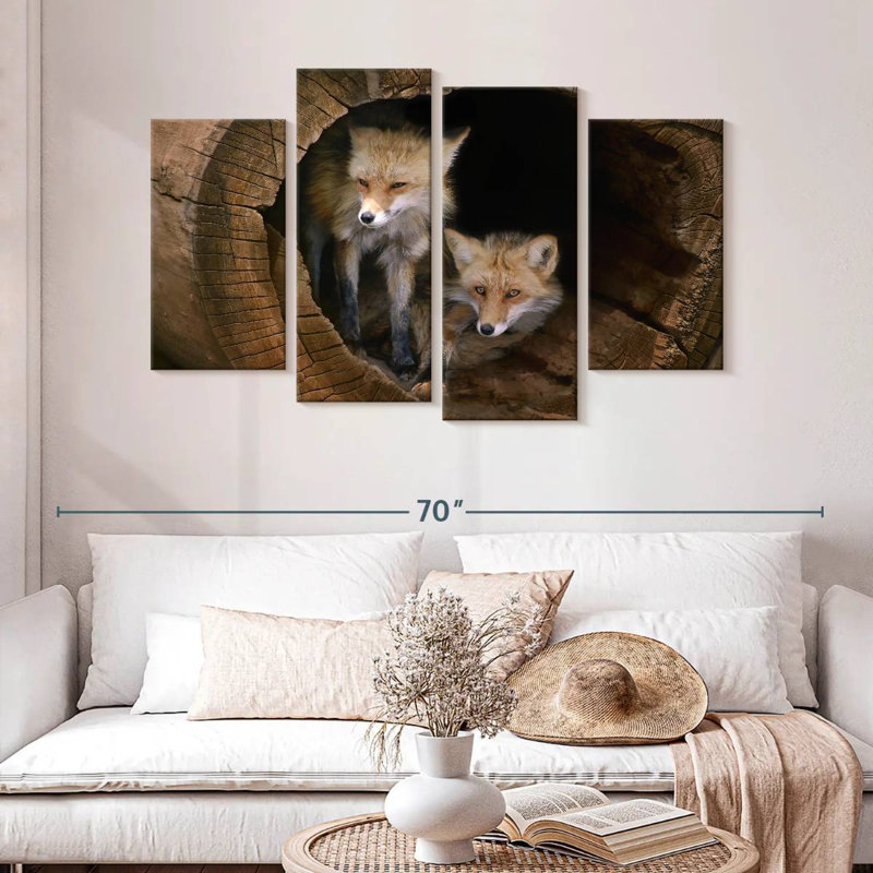 Brampt Kit Foxes, 32" H x 52" W