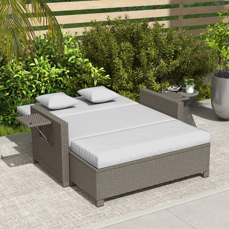 130cm Wide Outdoor Rectangle Patio Sectional Set with Cushions