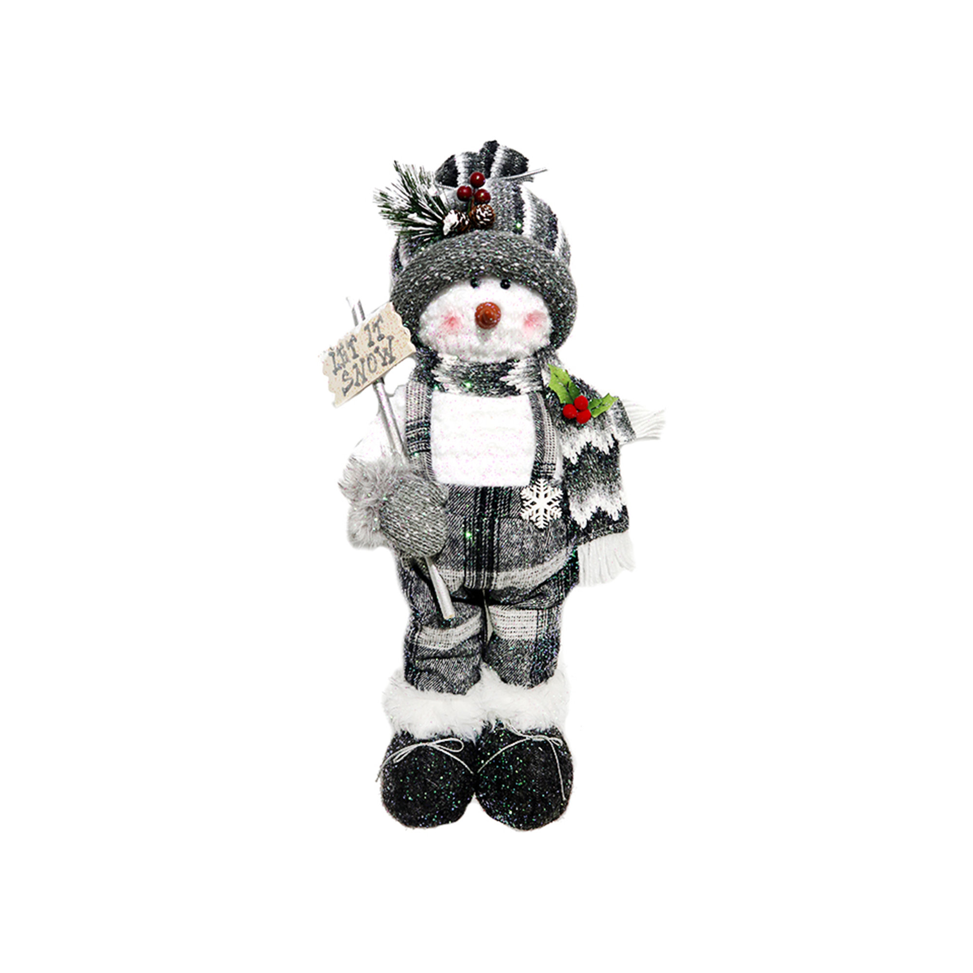 Transpac Resin White Christmas Mini Plaid Snowman Ornaments Set Of 4 :  Target