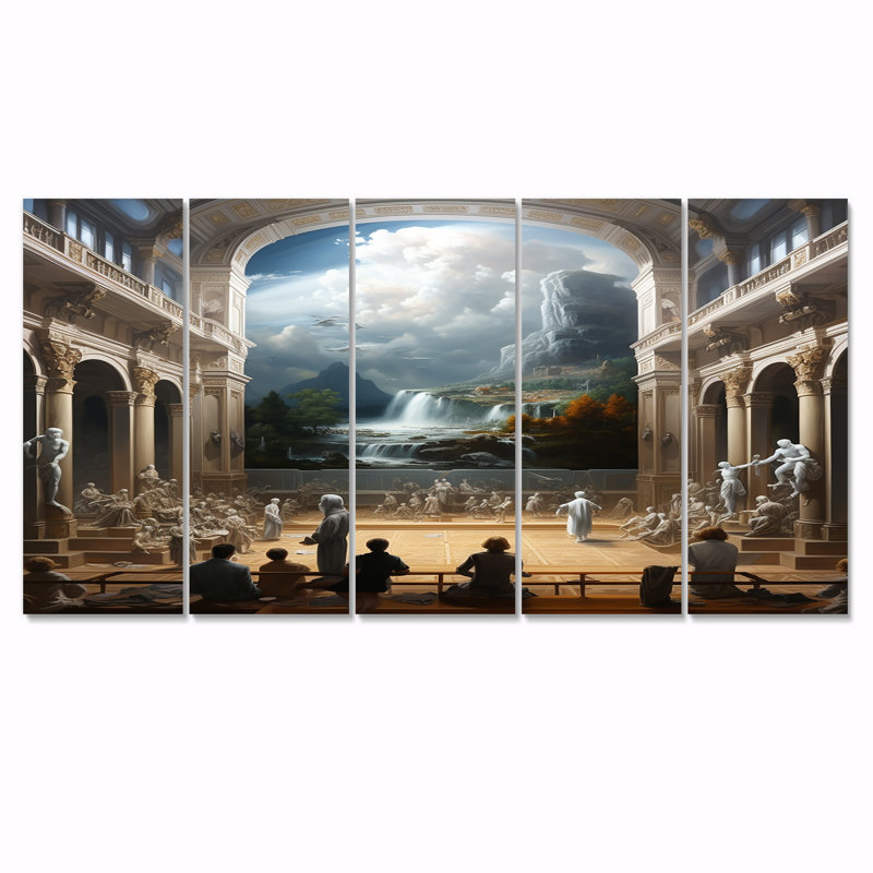 Ensemble de 5 pièces d'art mural pour la salle de séjour Kerba ..., H 28 po x l 60 po