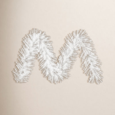 9' x 14" White Iridescent Artificial Garland.