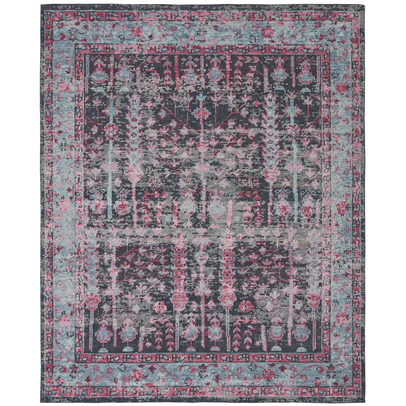 Lukin Hand Knotted Wool Oriental Area Rug, Rectangle 12' x 15'