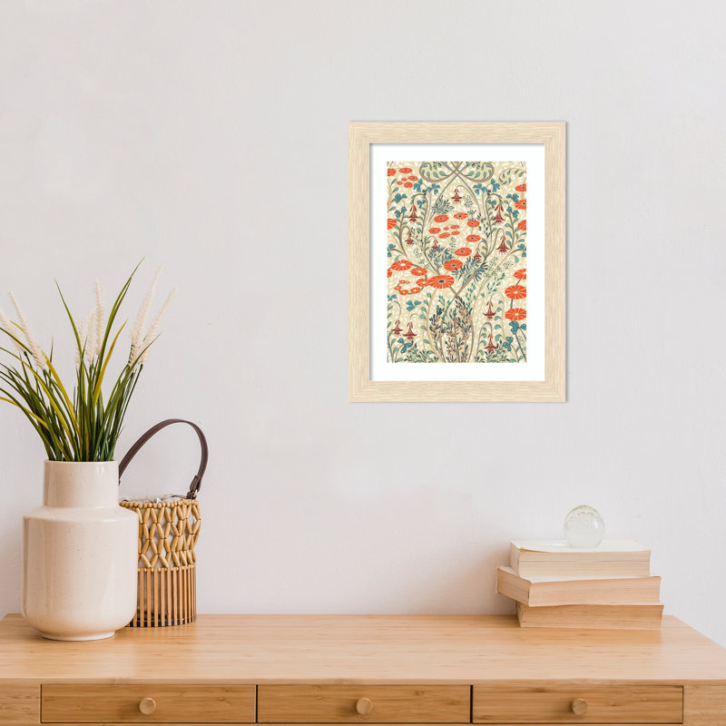 «Vintage Meadow» par Fuselier, impression sur bois encadrée, Rayures de grain de bois blond, H 14 po x l 11 po