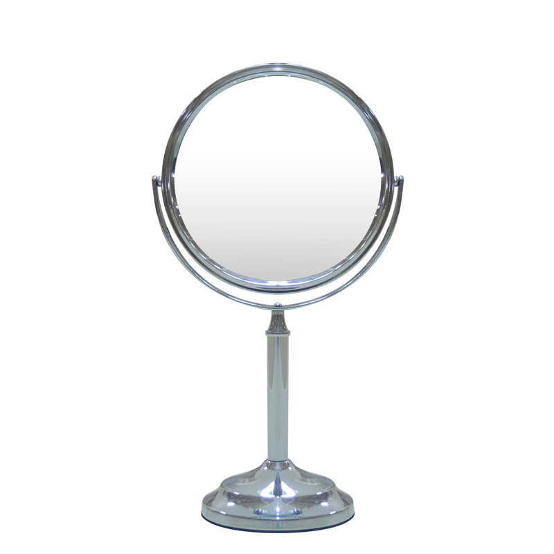Miroir de maquillage / rasage autoportant, Nickel