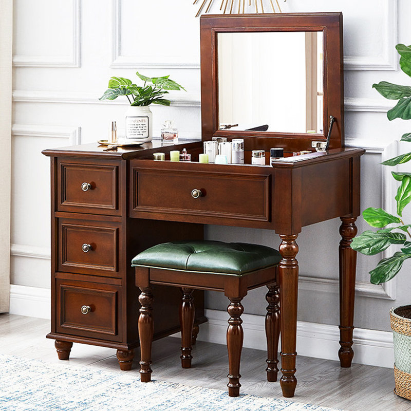 Buffet de style américain brun de 39,37 po avec comptoir rabattable