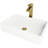 Magnolia 21" L x 14" W x 5" H Rectangular White Matte Stone Vessel Bathroom Sink with 12" H Faucet-100512864