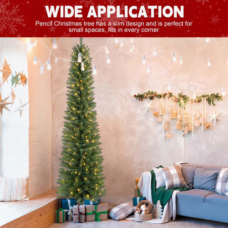 Arbre de Noël 7 pi avec 200 lumières DEL blanc chaud 7 pi