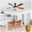 (Identique à W882P146311) Ventilateur de plafond intérieur de 52 pouces avec moteur à courant continu réversible à 3 couleurs et 5 lumières ABS à DEL à intensité variable-273774403-273774405