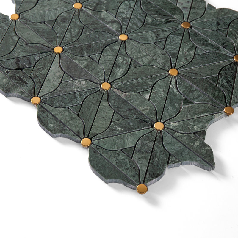 Carrelage mosaïque en marbre poli, Vert