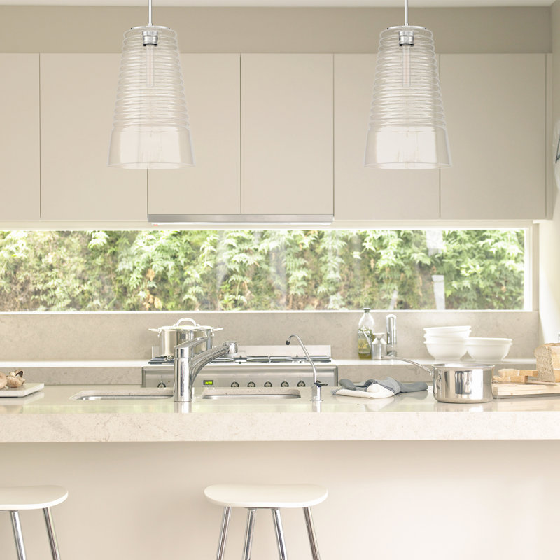 Luminaire suspendu conique 1 lumière Aketza, Nickel poli