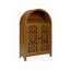 Armoire arquée sculptée à la main, armoire de rangement en bois massif avec tablette ouverte et 2 portes