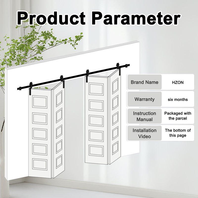 Double porte de grange pliante en forme de treillis double avec trousse de quincaillerie d'installation, 120 po x 84 po