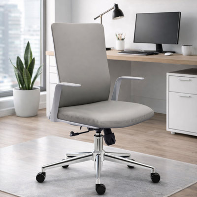 Jouan High Back Office Chair - PU Leather Ergonomic Executive Chair with Lumbar Support - Rolling Conference Chair for Home & Office