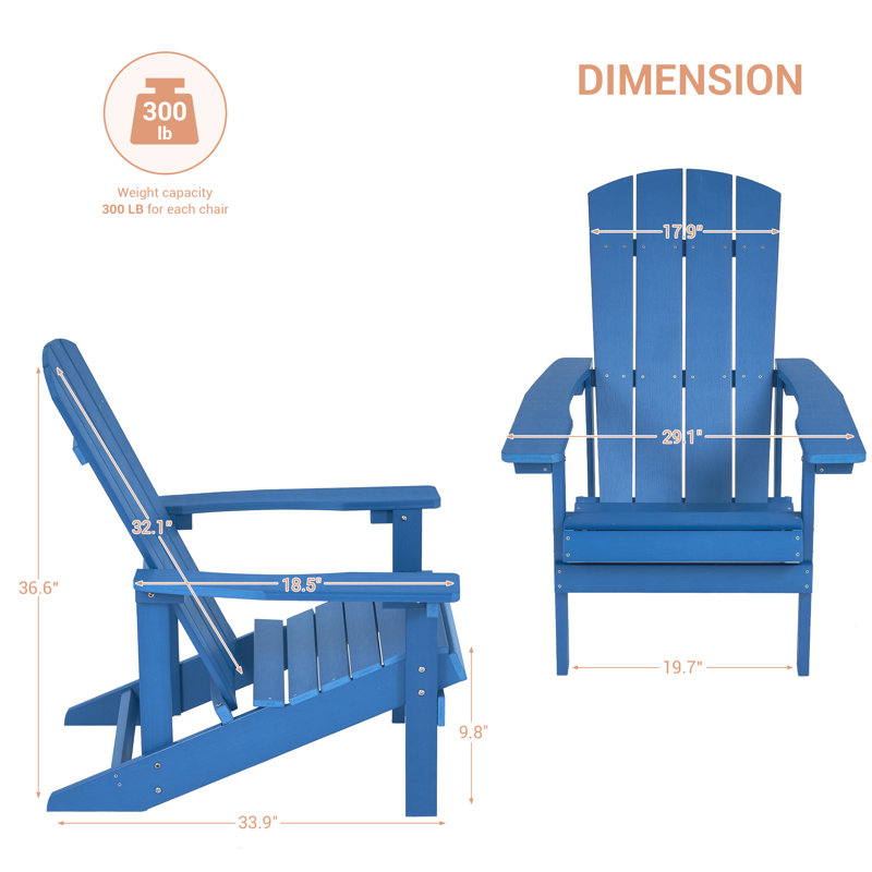 Fauteuil inclinable Kieth Riran Adirondack, Bleu marine