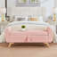 Banc de rangement rembourré en velours côtelé moderne avec pieds en bois, parfait pour les chambres et les couloirs, rose
