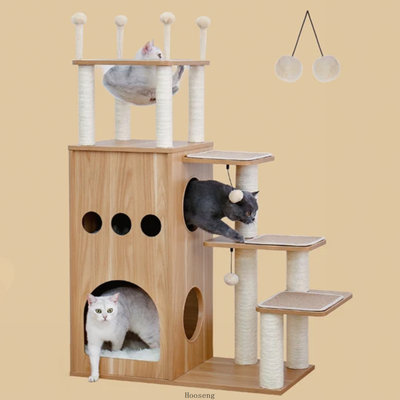 Arbre à chat de luxe très haut en bois 51 "Road