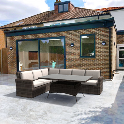 Wicker 6 - Person Patio Conversation Set with Cushions