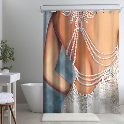 Shower Curtain FA46 – Polyester Shower Curtain, Dye Sublimation Print, 71" W × 74" L