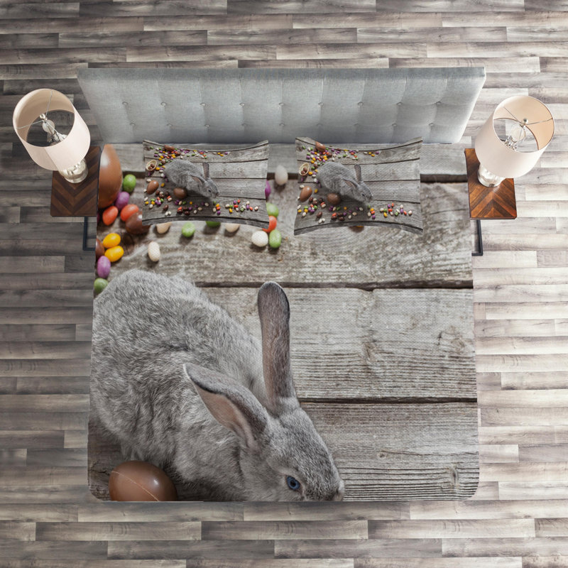 Rustic Polyester Coverlet, Queen Bedspread + 2 Shams