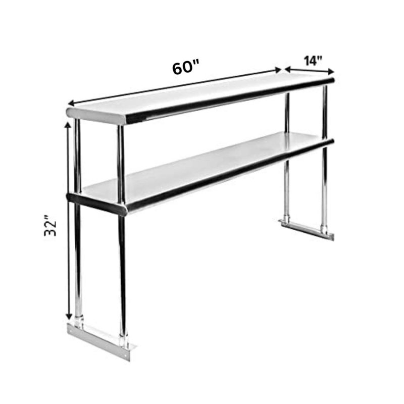 Express KitchQuip Stainless Steel 32'' H Prep Station, 32" H x 60" L x 14" D