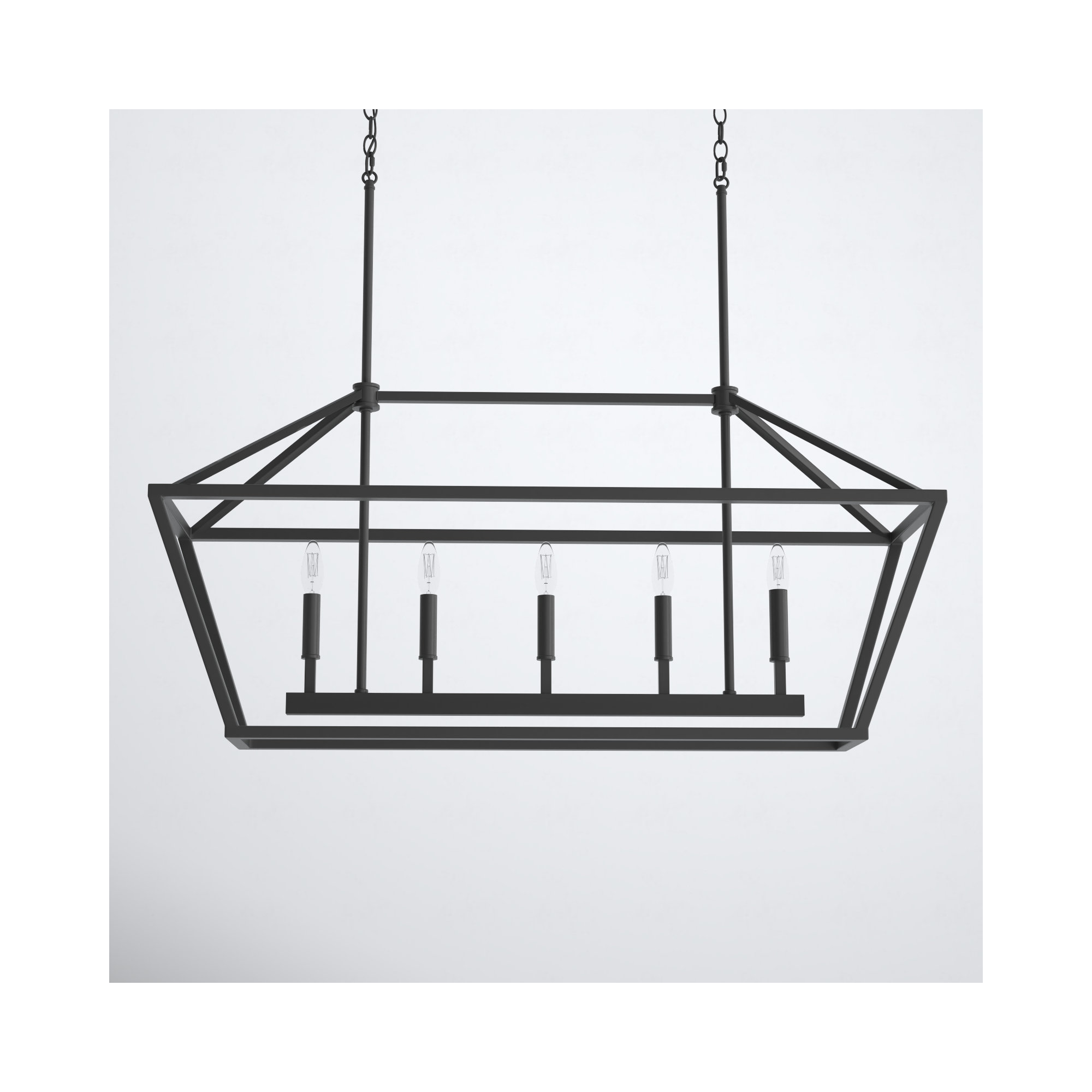 Glenhaven 5 Light Dimmable Pendant, Matte Black