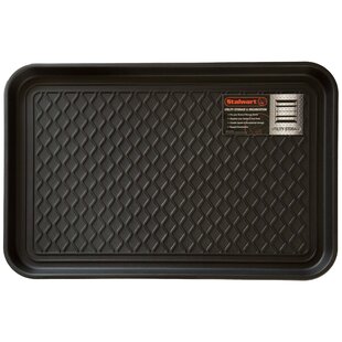 Ottomanson Easy Clean, Waterproof Non-Slip Indoor/Outdoor Rubber Boot Tray, 18 in. x 28 in., Black Tray