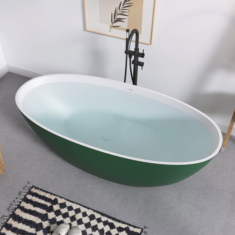 Baignoire de trempage autoportante 65 po. X 29 po. 65 po., Vert