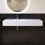 Lavabo vasque rectangulaire en résine de 47 po à fixation au mur pour salle de bain simple avec lavabo gauche en blanc mat 47 po