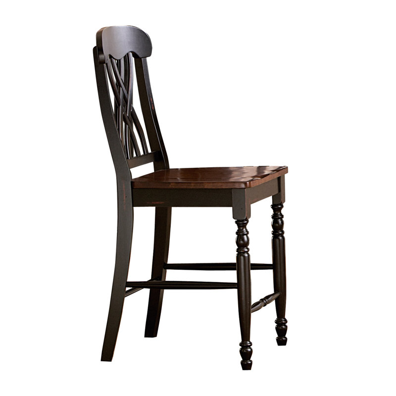 Chipps Solid Wood Counter Stool, Antique Black