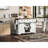 53.7" Farmhouse Kitchen Island With Power Outlet, Sliding Barn Door, Drop Leaf & Rolling Wheels
