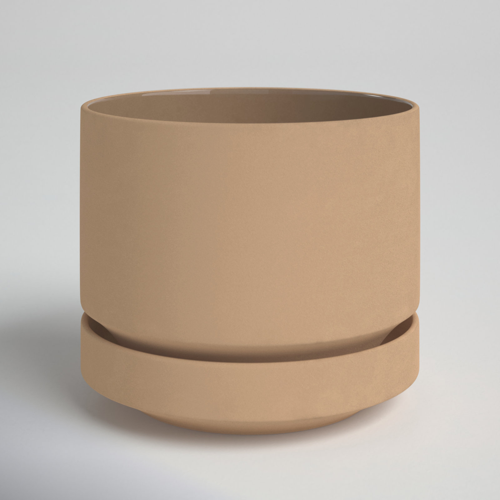 Byer 10" Ceramic Pot Planter, Oatmeal, 7.5" H x 8.75" W x 8.75" D