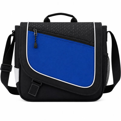 Sac à bandoulière, sac pour ordinateur portable 15,6 pouces, bleu noir, école de travail